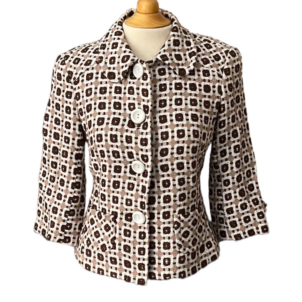 Trina Turk Cropped Open Blazer  Knit Crochet 4